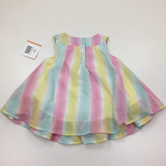 NWT Girls LITTLE ME Multi-Colored Floral Applique Chiffon Tunic Top & Pant Set - Picture 8 of 10